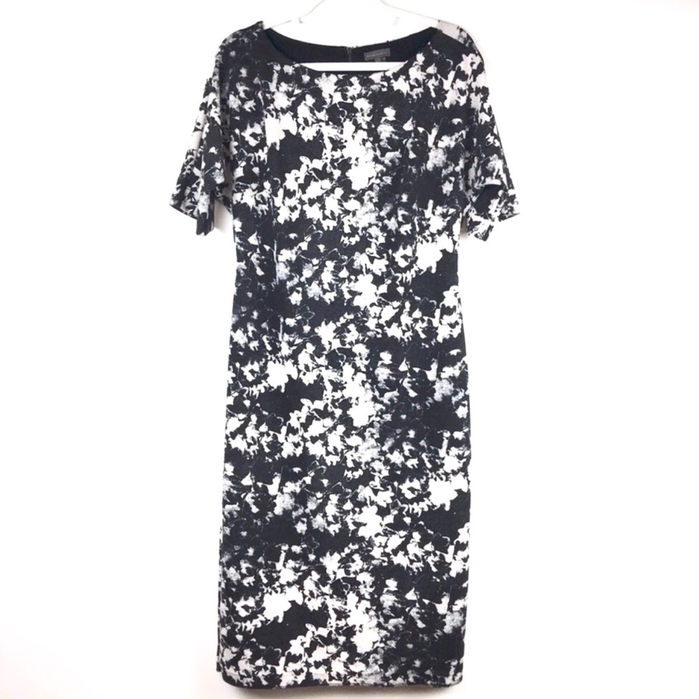 Vince Camuto Sheath Dress Size L Black White
